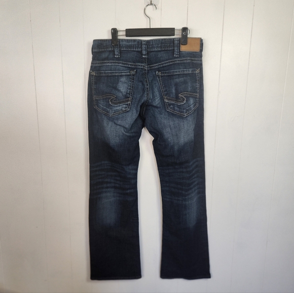 Silver Jeans Mens Gordie Straight Relaxed Leg Size 34x32 Dark Wash Western - Picture 4 of 12